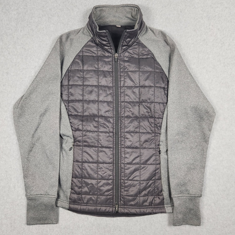 Club Ride Jacket Womens Small Gray Two Timer FW15 Quilted Fleece Cycling‎ Hybrid